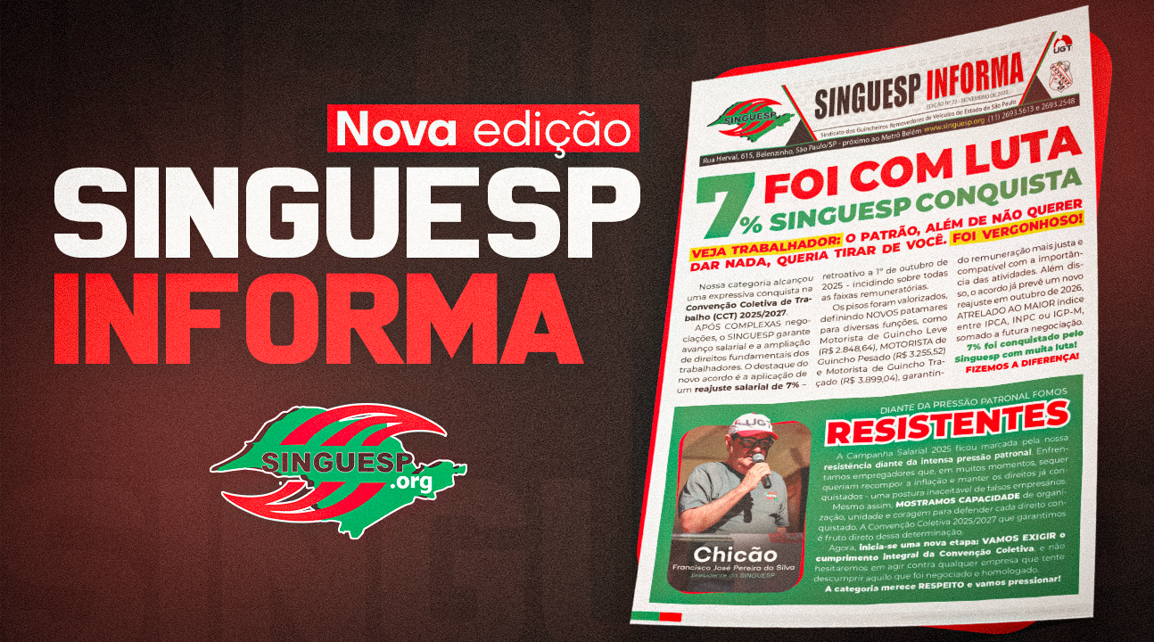 Nova edição do “Singuesp Informa” já está disponível e destaca ganho real dos Guincheiros após intensas negociações